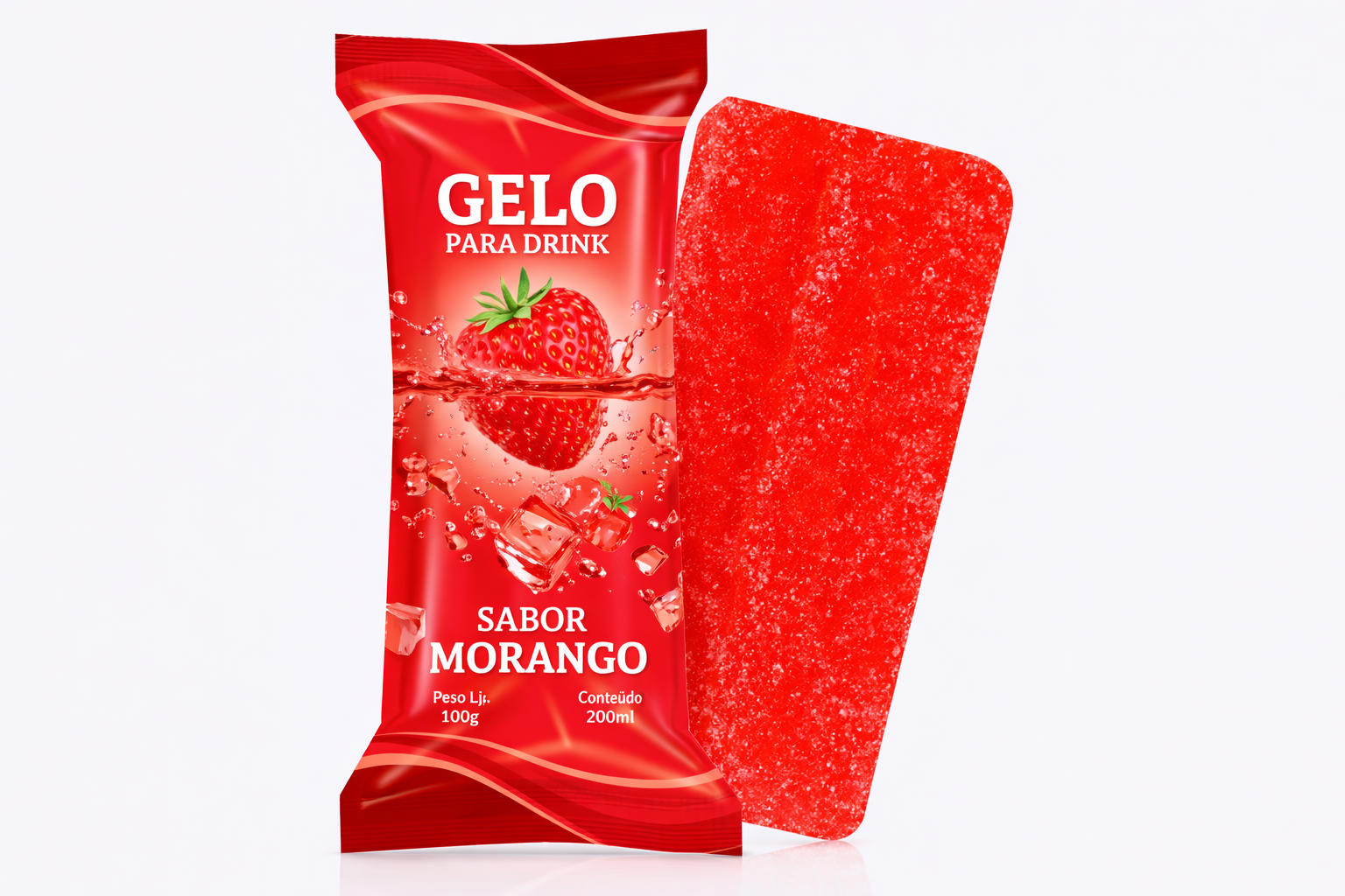 Gelo Saborizado - Morango
